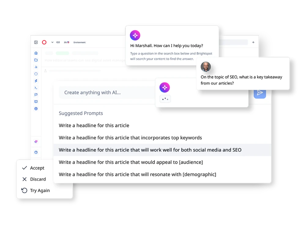 illustration depicting Brightspot CMS AI features