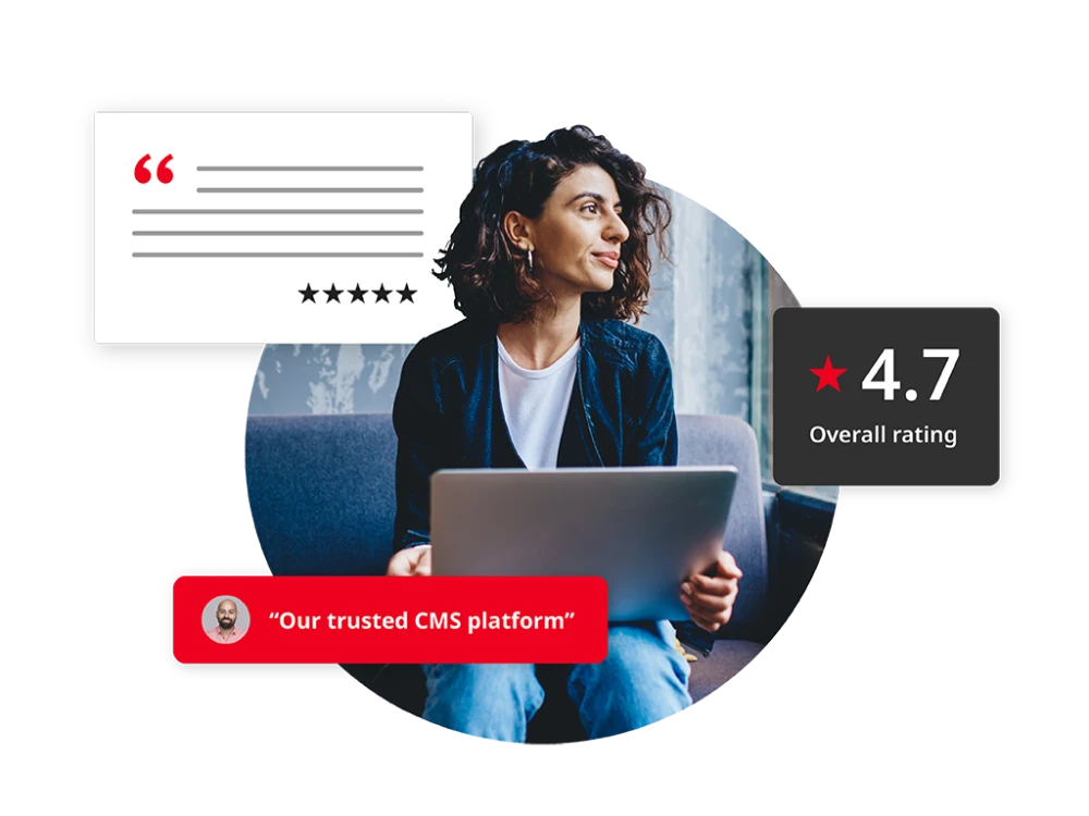 Brightspot CMS user reviews and recognition promo graphic