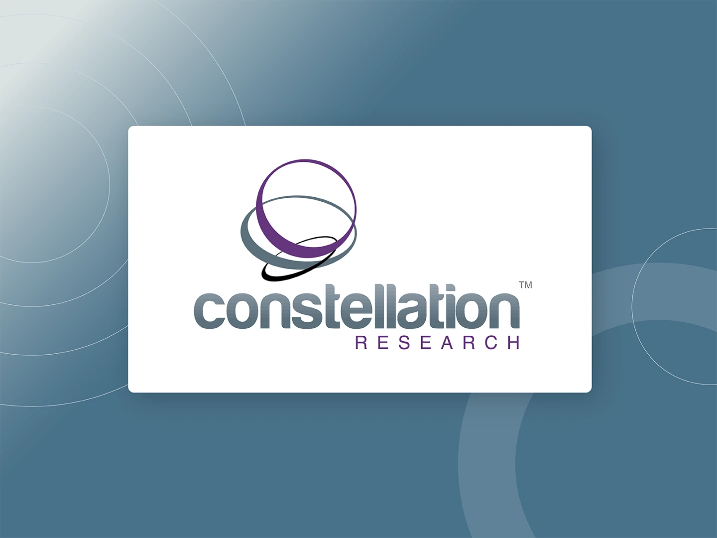 Constellation Research logo on blue background