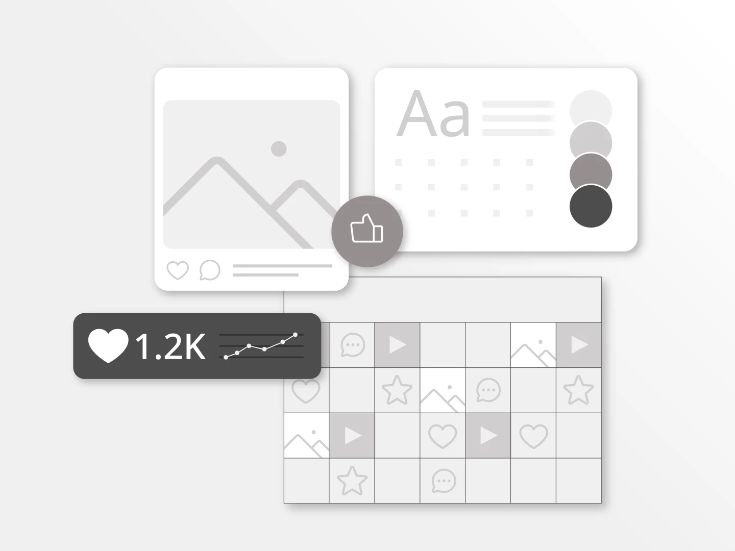 graphic depicting community engagement and digital storytelling features