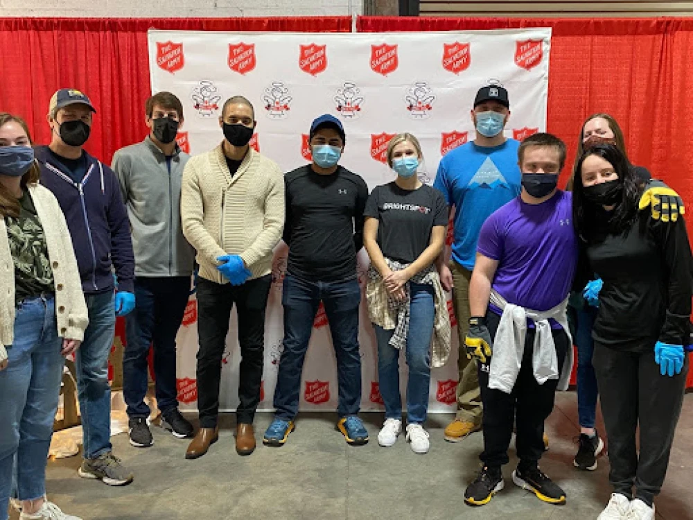 Brightspot volunteers at The Salvation Army Angel Tree warehouse