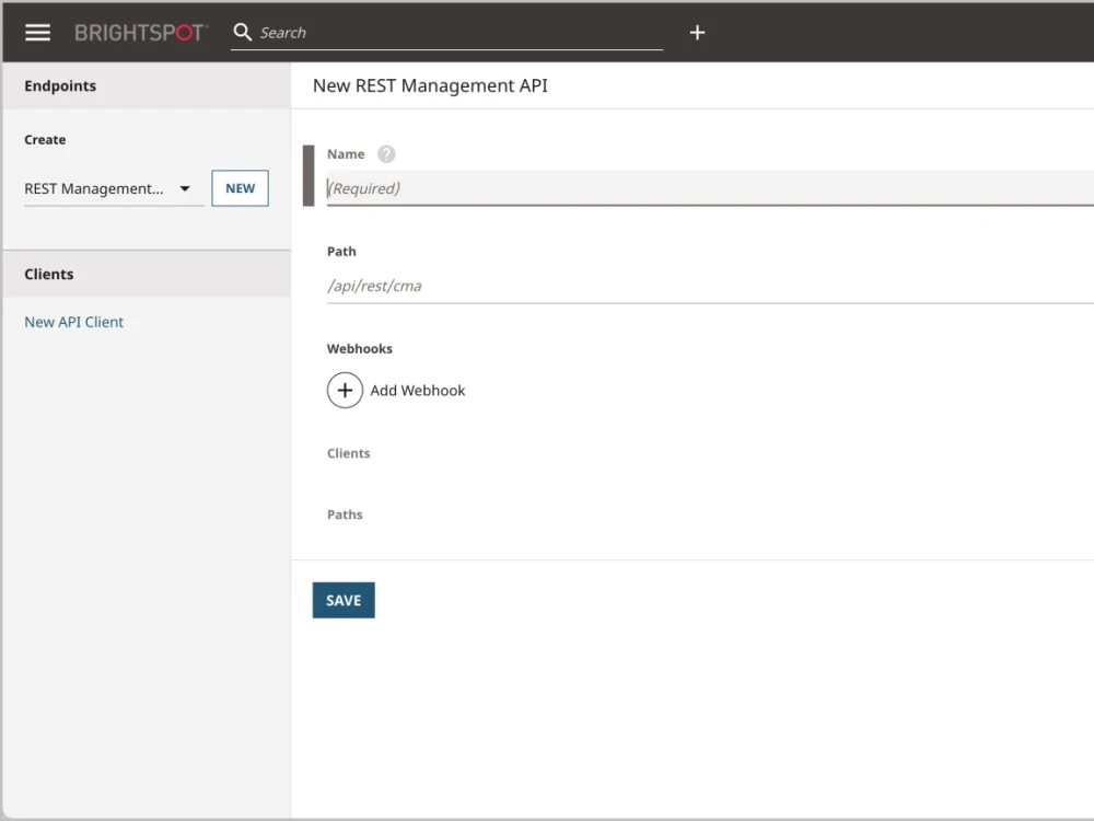 example of REST API interface in Brightspot CMS