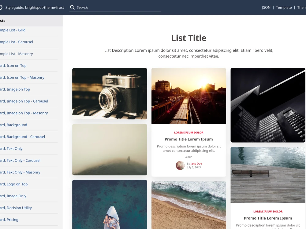 example of List Module as seen in Brightspot CMS Styleguide