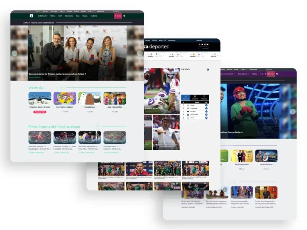 TV Azteca website screenshot(s) for Brightspot CMS case study