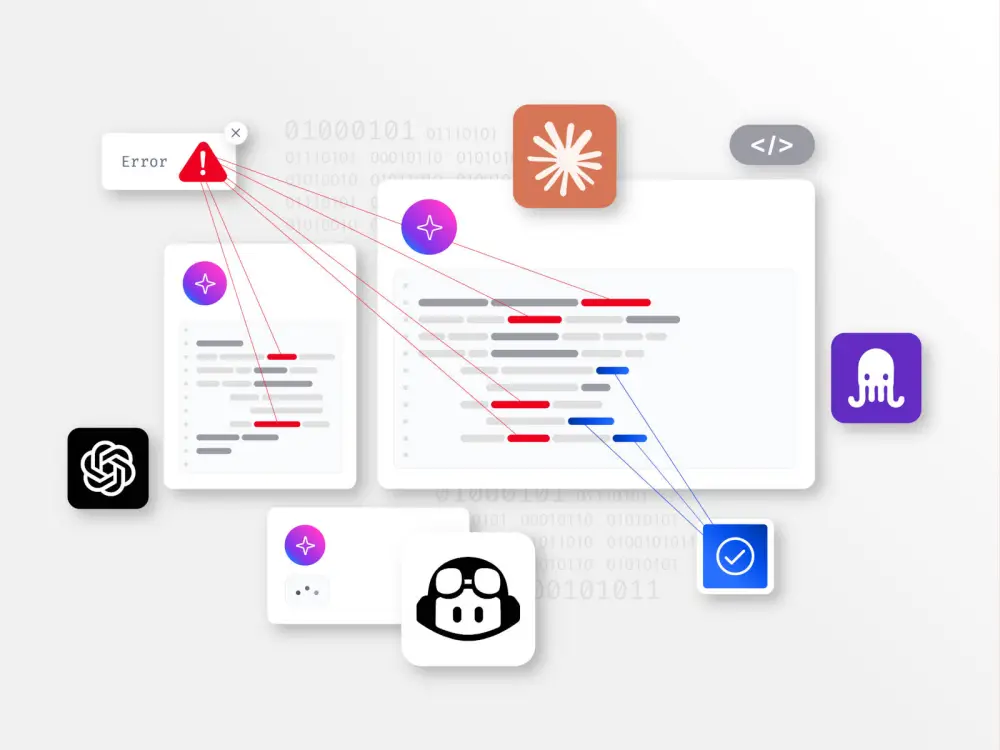 graphic depicting AI capabilities being used for web development