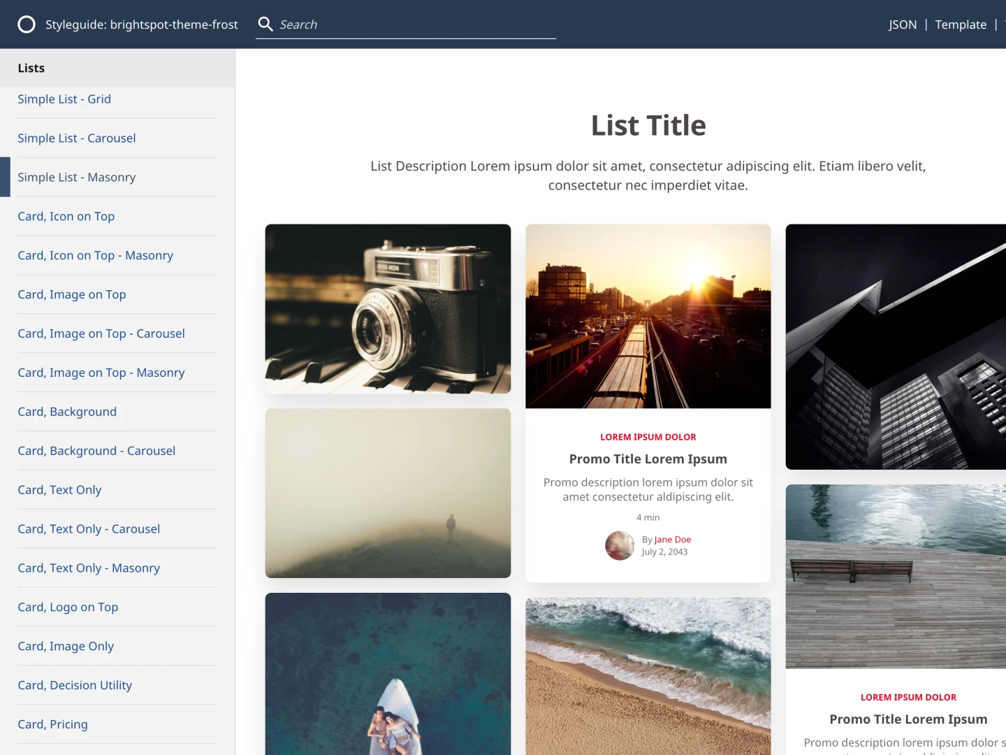 example of List Module as seen in Brightspot CMS Styleguide