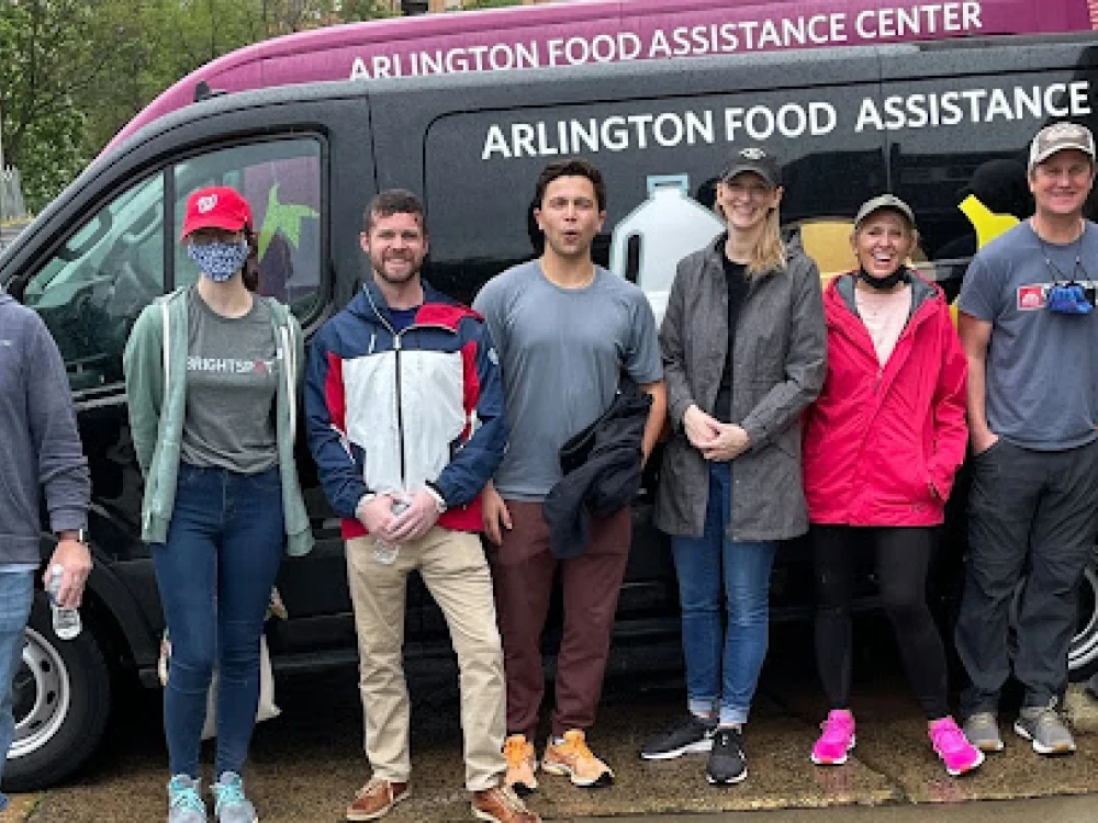 Brightspot volunteers at AFAC warehouse in Arlington, VA