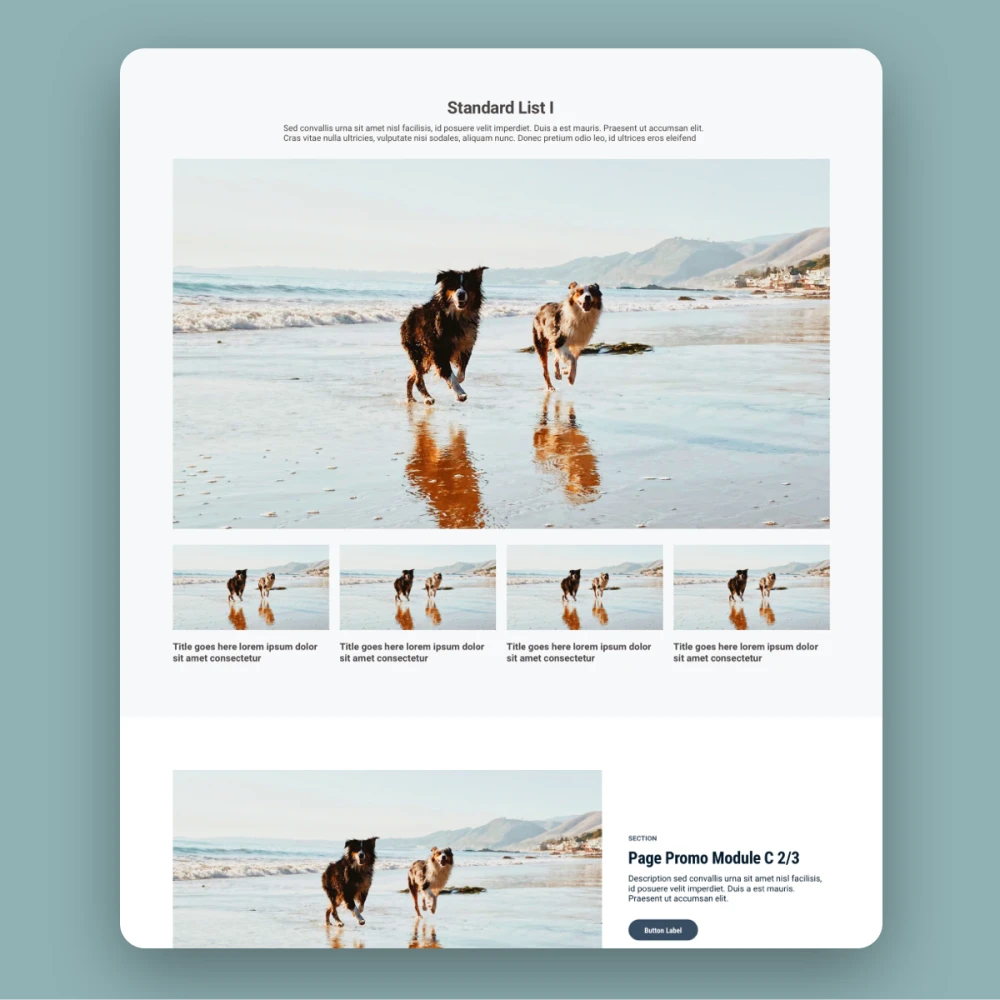 Brightspot Design system "low code" layout example