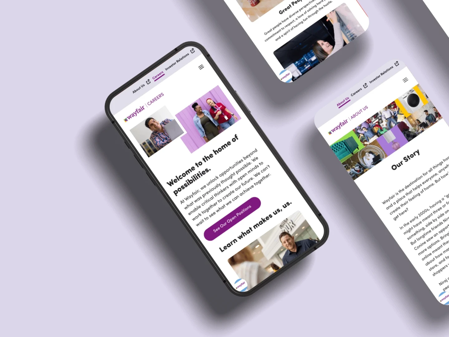 Wayfair website screenshot for Brightspot CMS case study