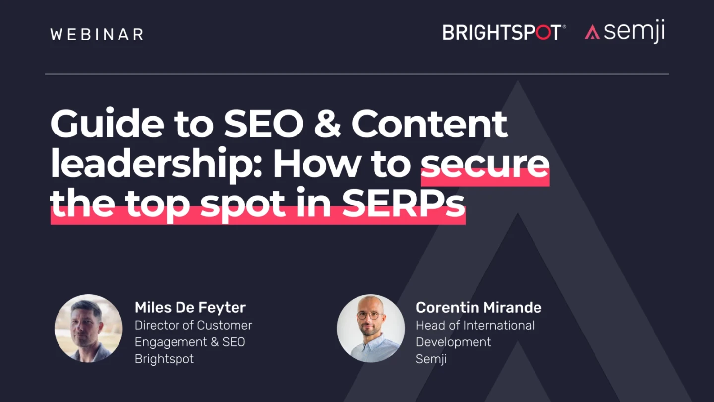 promo graphic for on-demand webinar on SEO and content leadership