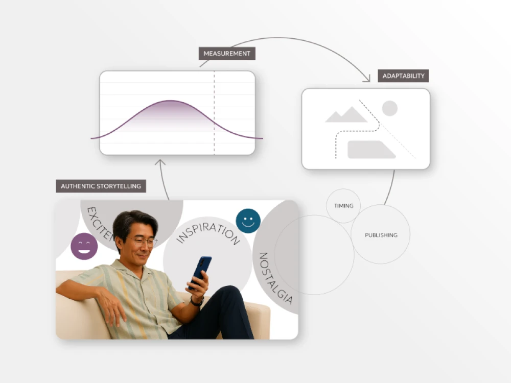 illustration depicting important CMS features for brand storytelling