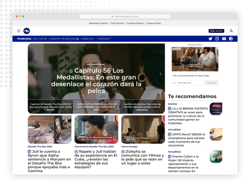 Caracol Television website screenshot
