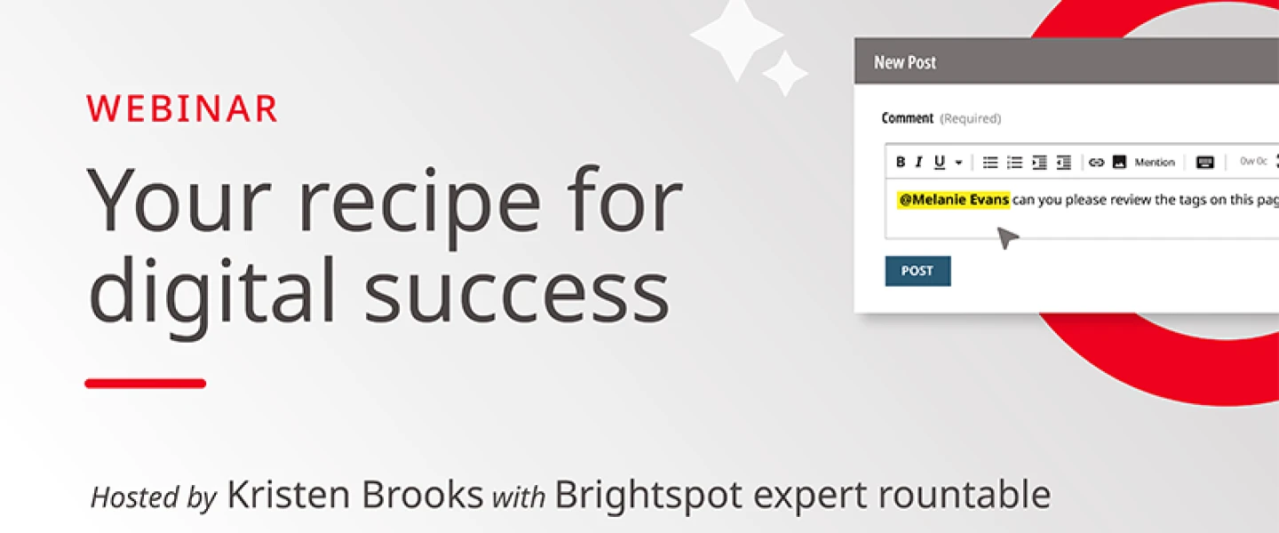 On-demand webinar promo graphic for "Your recipe for digital success"