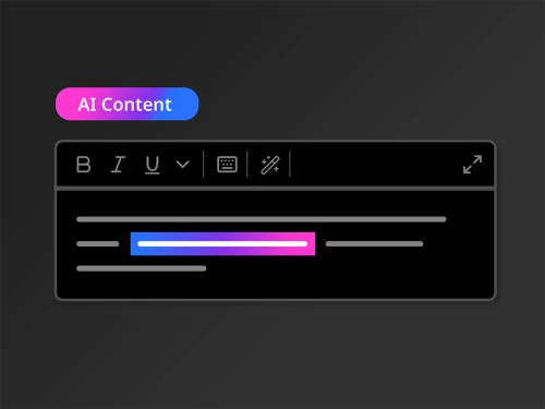 graphic of a text editor with an AI Content label