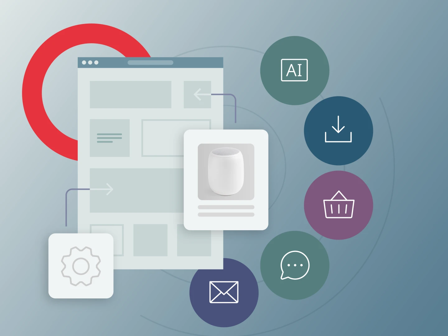illustration depicting digital personalization features for websites