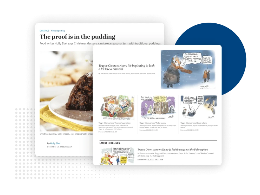 screenshot of Forum Communications website