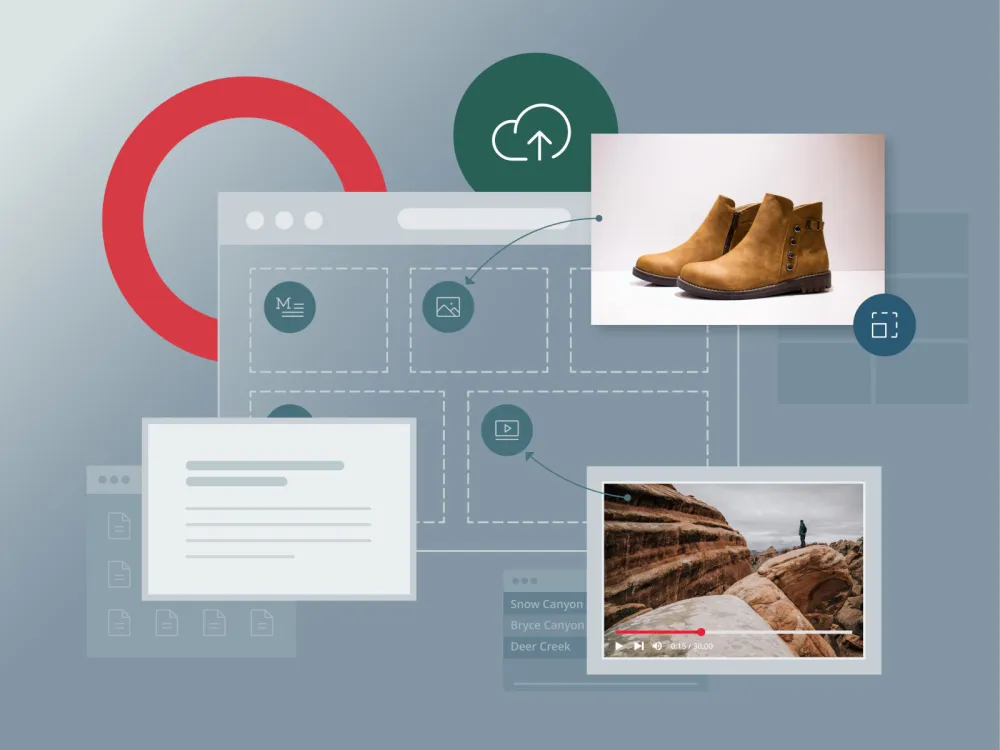 illustration depicting content-as-a-service used in content management