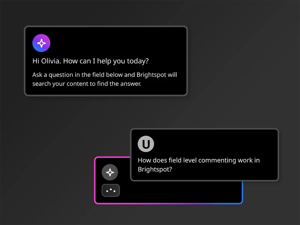 examples of AI prompt bubbles with questions