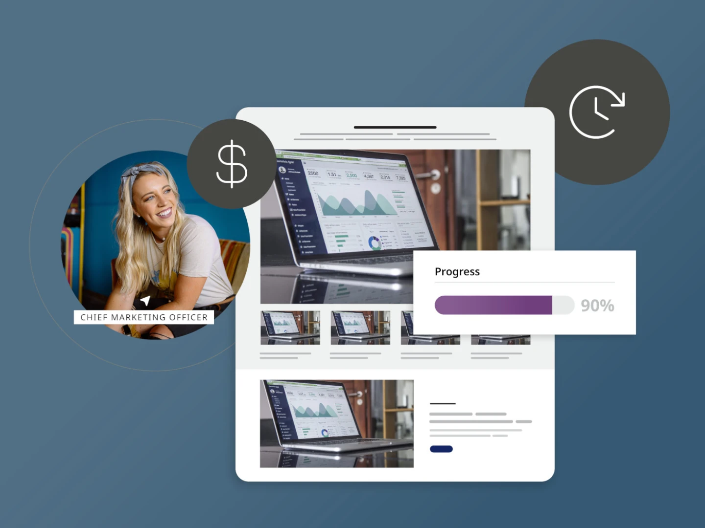 illustration depicting essential marketing features for websites