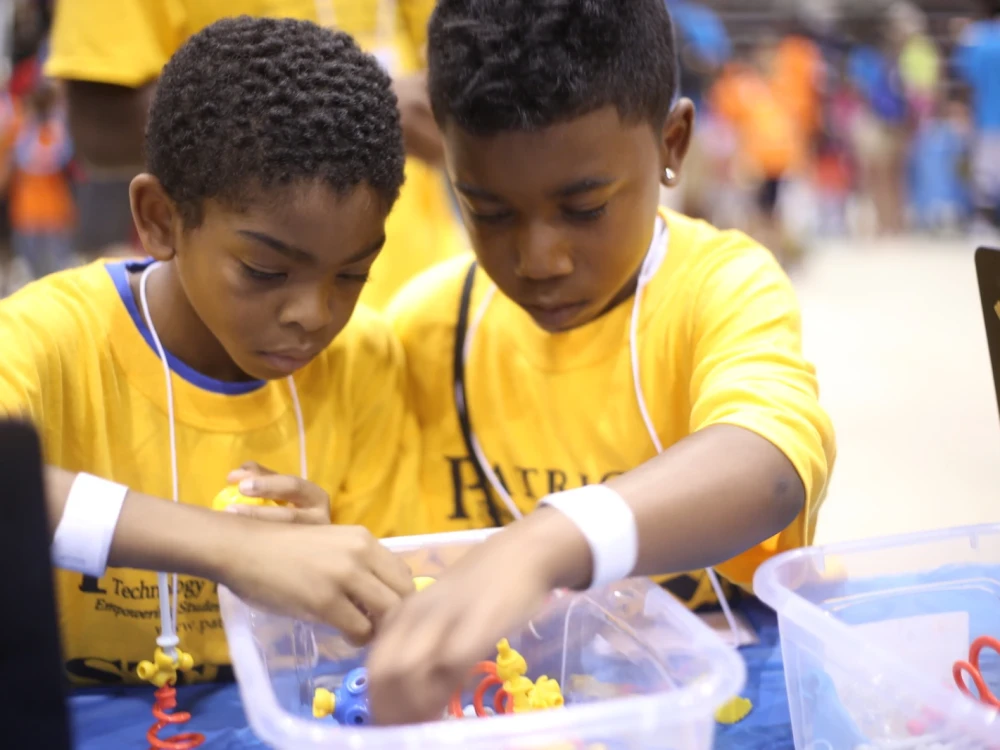 two young attendees at the 2015 YMCA Thingamajig Invention Convention