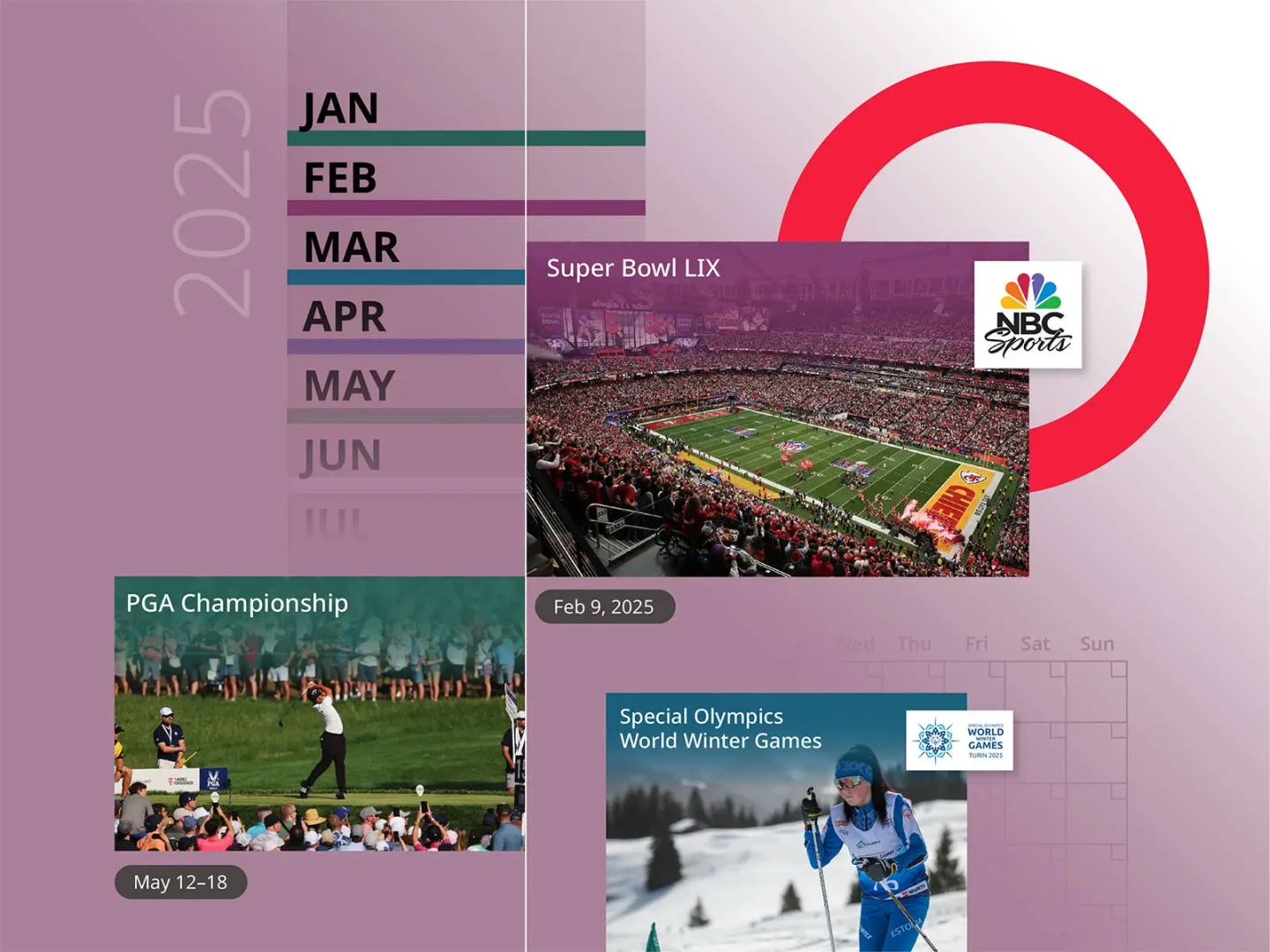 illustration depicting 2025 sporting events