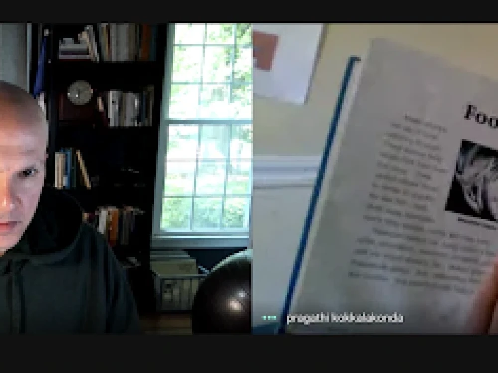 Brightspot CIO David Habib during a virtual mentoring session with student from Aldrin Elementary School