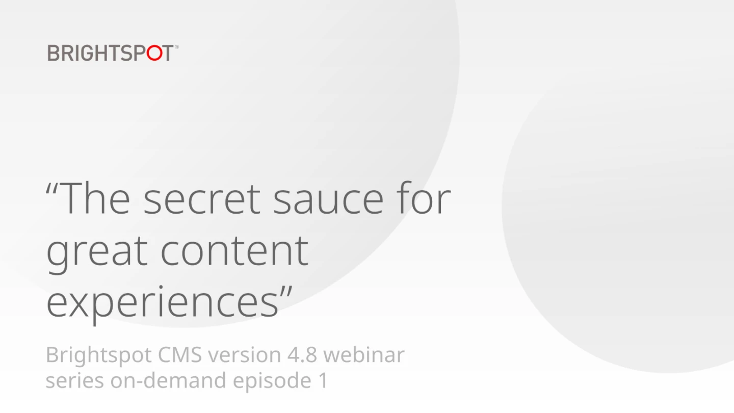 Brightspot CMS product demo webinar graphic