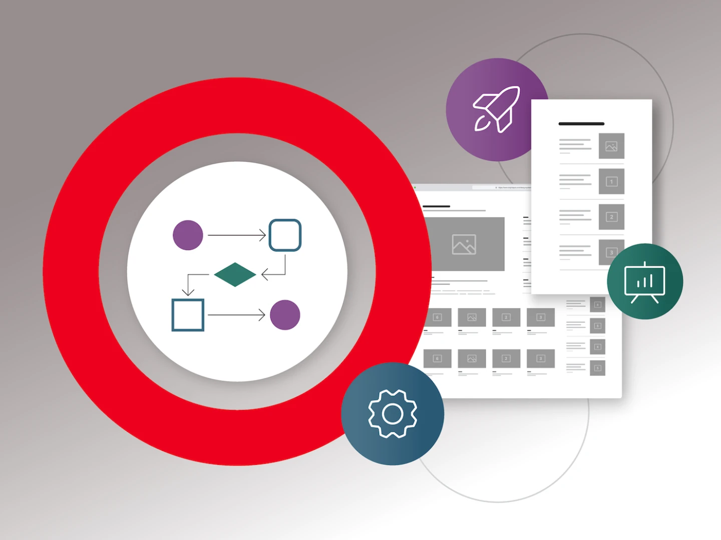 illustration depicting content governance features with a CMS