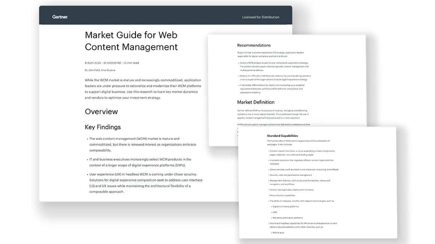 2024 Gartner® Market Guide for Web Content Management graphic