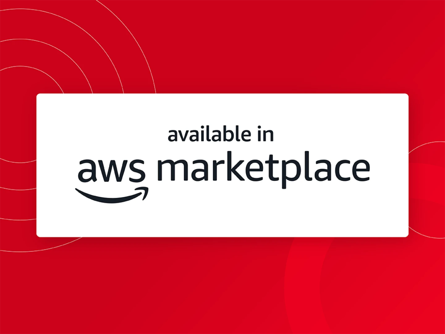 graphic showing text reading "available in AWS Marketplace" with AWS logo