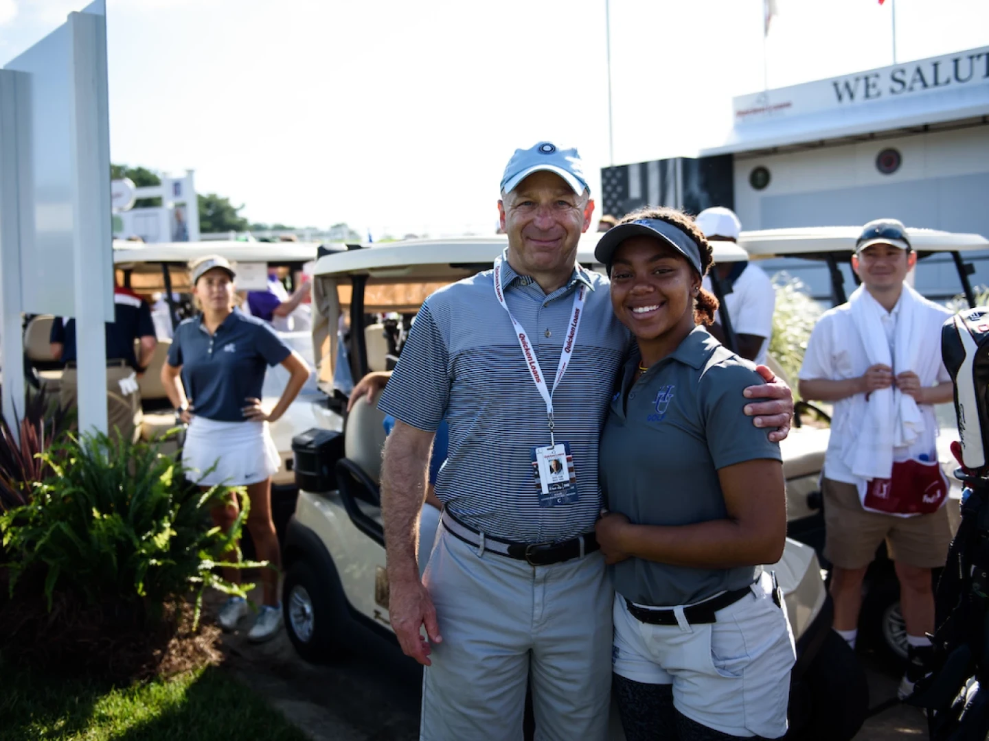 Brightspot Co-founder David Gang with participant during the 2018 Brightdpot Pro-Am golf tournament