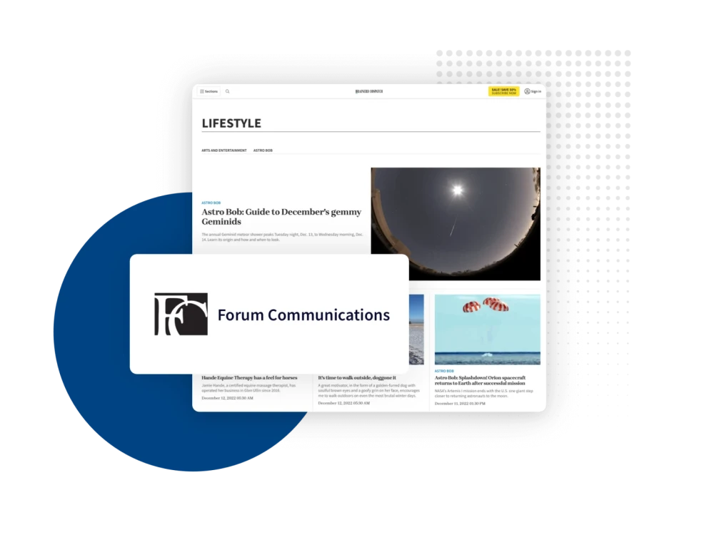 screenshot of Forum Communications website