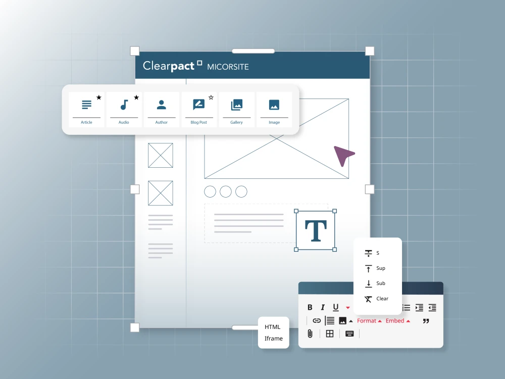 illustration depicting the differences between a website and microsite
