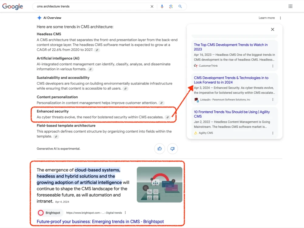 example of zero-click SERP in Google