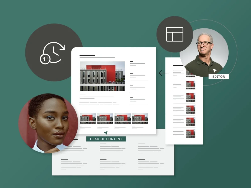 illustration of CMS content features for publishing teams